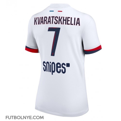 Camiseta Paris Saint-Germain Khvicha Kvaratskhelia #7 Visitante Equipación para mujer 2025-26 manga corta